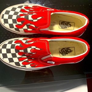 Red Checkered Flame Vans